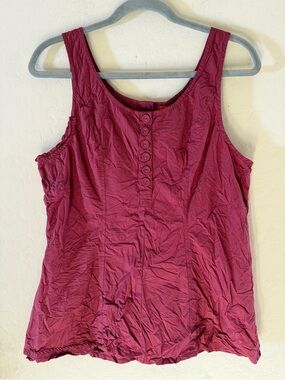 Ewa i Walla, small, berry-toned sleeveless scoop-neck tank top